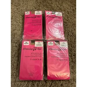 $48 DANCING FAIR 910 LT SUNTAN RUN RESISTANT Footed Dance TIGHTS LOT size A *NEW